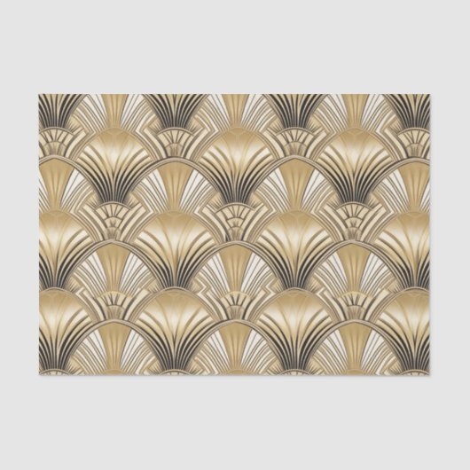 Papier Mousseline Elégant or noir art déco (Recto)