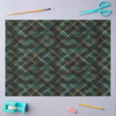 Papier Mousseline Élégant or & tarte vert foncé Plaid Noël (Artisanat)