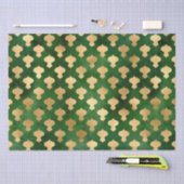 Papier Mousseline Élégant or vert de Noël ornements motif (Artisanat)