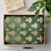 Papier Mousseline Élégant or vert de Noël ornements motif (Cadeau)