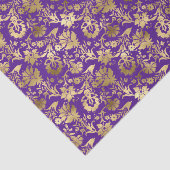 Papier Mousseline Élégant or violet floral (Détail)