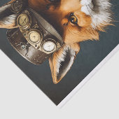Papier Mousseline Elégant Orange Steampunk Fox (Détail)