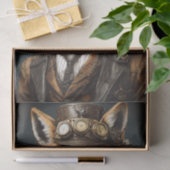 Papier Mousseline Elégant Orange Steampunk Fox (Cadeau)