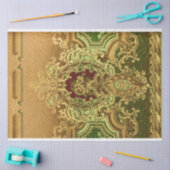 Papier Mousseline Elégant Ornate Or Rococo Floral (Artisanat)