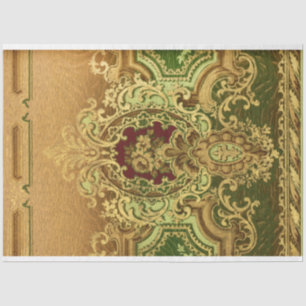 Papier Mousseline Elégant Ornate Or Rococo Floral