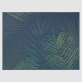 Papier Mousseline Élégant Palme Vert foncé Feuille Motif Tropical (Recto)