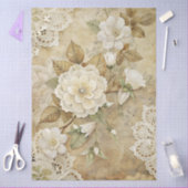 Papier Mousseline Élégant papier de fond floral blanc (Artisanat)