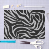 Papier Mousseline Elégant Parties scintillant noire Silver Zebra Pos (Artisanat)