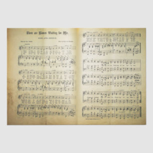 Papier Mousseline Élégant Partition Vintage Notes Love Song