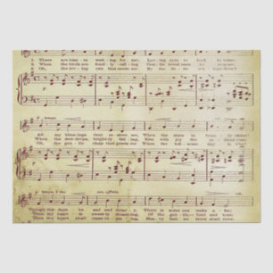 Papier Mousseline Élégant Partition Vintage Notes Love Song