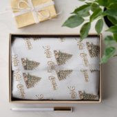 Papier Mousseline Élégant pastel classique vert or de Noël arbre (Cadeau)