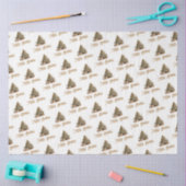 Papier Mousseline Élégant pastel classique vert or de Noël arbre (Artisanat)