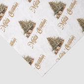 Papier Mousseline Élégant pastel classique vert or de Noël arbre (Détail)