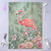 Papier Mousseline Élégant Pastel Flamant rose rose & Rose Découpage (Artisanat)