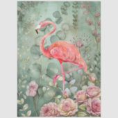 Papier Mousseline Élégant Pastel Flamant rose rose & Rose Découpage (Recto)