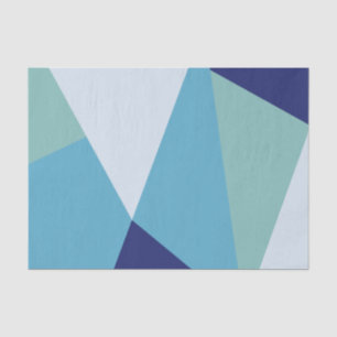 Papier Mousseline Élégant pastel géométrique bleu marine et vert mer