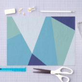 Papier Mousseline Élégant pastel géométrique bleu marine et vert mer (Artisanat)