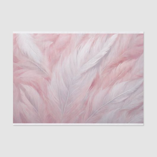 Papier Mousseline Elégant Pastel rose et blanc en plumes texture (Recto)