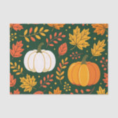 Papier Mousseline Élégant Patch Citrouille Automne et Feuilles Autom (Recto)
