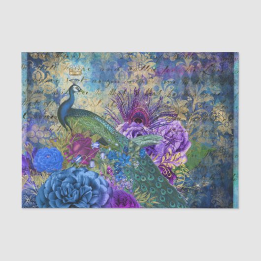 Papier Mousseline Elégant Peacock (Recto)