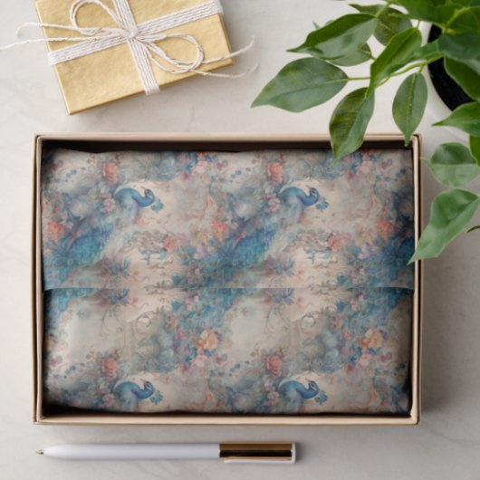 Papier Mousseline Elégant Peacock (Cadeau)