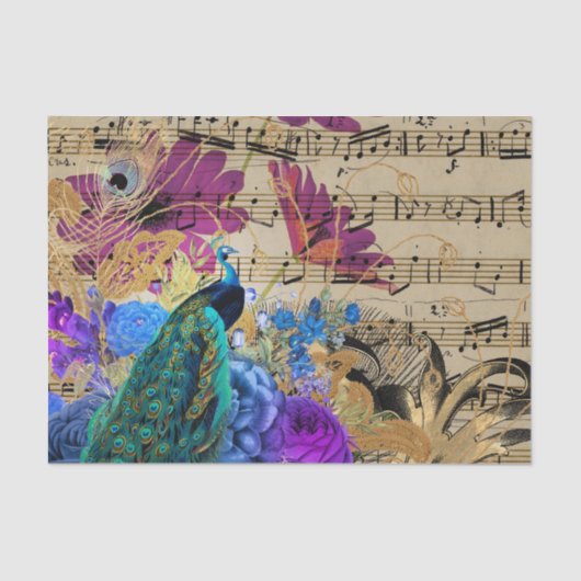 Papier Mousseline Elégant Peacock (Recto)