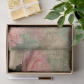 Papier Mousseline Elégant Peacock Floral Ephemera Découpage (Cadeau)