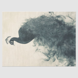 Papier Mousseline Elégant Peacock Ornithologie-Inspiré Découpage Art