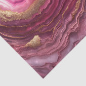 Papier Mousseline Elegant Pink Agate Marble Gold Glitter Geode (Détail)