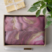 Papier Mousseline Elegant Pink Agate Marble Gold Glitter Geode (Cadeau)