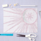 Papier Mousseline Elegant Pink Sun Moon Doodle Mandala White Design (Artisanat)
