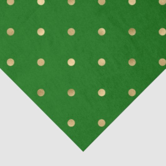 Papier Mousseline Élégant Pois d'or vert (Détail)