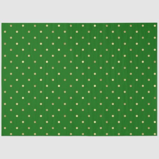 Papier Mousseline Élégant Pois d'or vert (Recto)