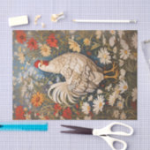 Papier Mousseline Élégant Poulet Et Fleurs Faisées (Artisanat)