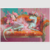 Papier Mousseline Élégant Raptor en Pink Tutu Floral Couch Decoupage (Recto)