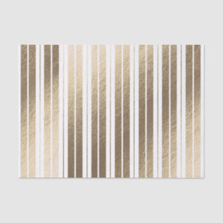 Papier Mousseline Élégant rayé or blanc