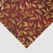 Papier Mousseline Elegant Red Gold Leaf Botanical Christmas  (Détail)