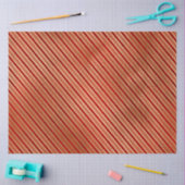 Papier Mousseline Élégant Red Gold Stripes Noël (Artisanat)