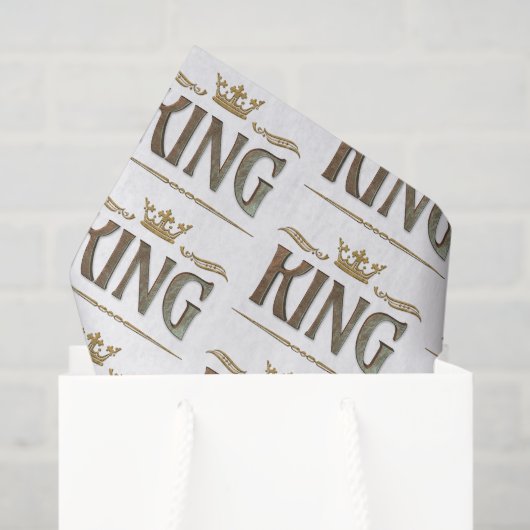 Papier Mousseline Élégant Rich King Letting Or Métal Couronne royale (Sac cadeau)
