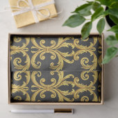 Papier Mousseline Elegant Rococo Revival Gold & Charcoal Baroque (Cadeau)