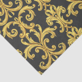 Papier Mousseline Elegant Rococo Revival Gold & Charcoal Baroque (Détail)