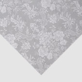 Papier Mousseline Élégant Romantique Chic Floral Damask-Grey (Détail)