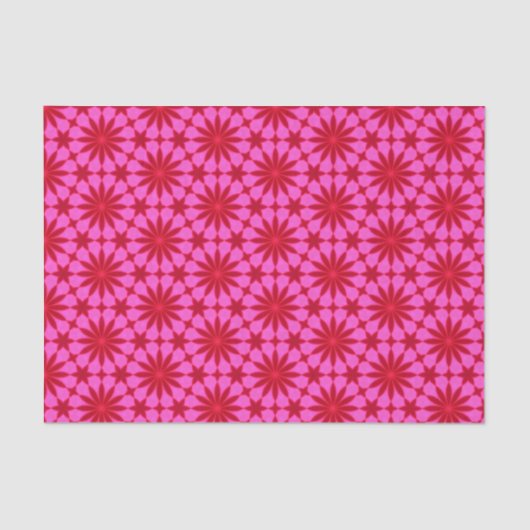 Papier Mousseline Elégant rose chaud Motif géométrique Girly Chic (Recto)
