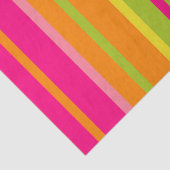 Papier Mousseline Élégant rose chaud, vert citron et rayures orange (Détail)