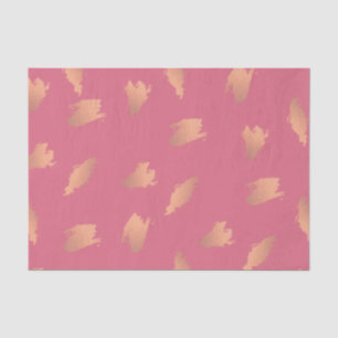 Papier Mousseline Élégant rose de poussette or abstrait motif de bro