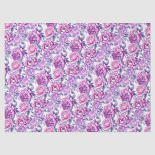Papier Mousseline Élégant rose et violet floral