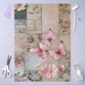 Papier Mousseline Elégant rose Floral Abstrait Art Collage Découpage (Artisanat)