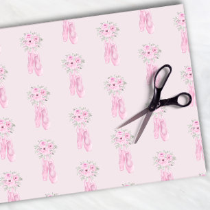 Papier Mousseline Elégant rose floral Ballerina Chaussures Filles An