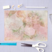 Papier Mousseline Élégant rose floral Vintage (Artisanat)