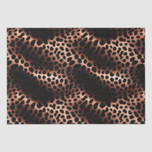 Papier Mousseline Élégant Rose Glam Or Blush Pink Leopard Étincelle